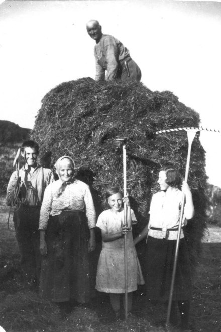 7. Høystakk under arbeid på Munkhammaren 1930